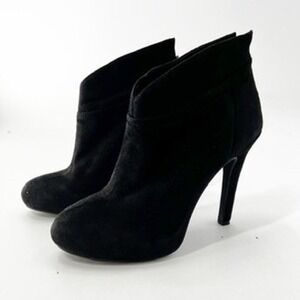 Jessica Simpson Black Suede Leather High Heel Ankle Booties Women's Shoes Size 7